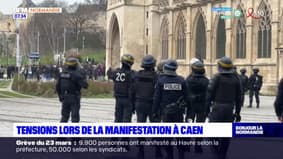 Grève du 23 mars: des tensions lors de la manifestation à Caen