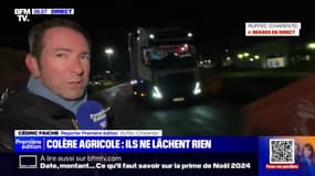 Mobilisation des agriculteurs: une plateforme logistique appartenant à E.Leclerc bloquée à Ruffec (Charente)