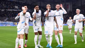 La célébration "fléchettes" des Marseillais face au Havre, le 5 janvier 2025.