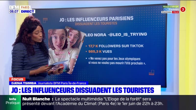 Regarder la vidéo JO de Paris: des influenceurs dissuadent les touristes de venir dans la capitale