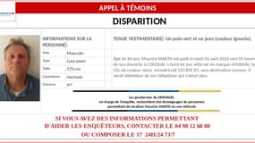 La gendarmerie du Var a lancé un appel à témoins ce mardi après la disparition d'un Varois de 64 ans depuis lundi dernier. 