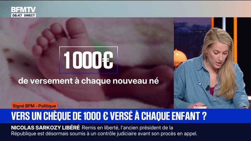 Signé BFM - Gabriel Attal propose de verser 1.000 euros à chaque nouveau né