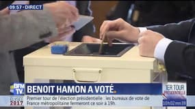 Benoît Hamon a voté à Trappes