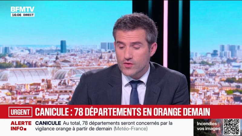 Canicule: 78 départements en vigilance orange pour la journée de ce mercredi