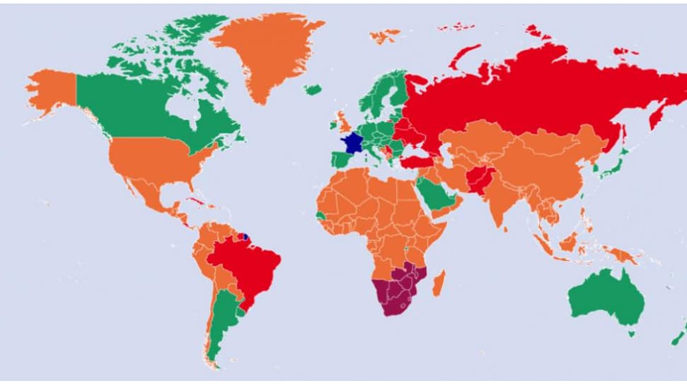 Classification des pays au 3 décembre