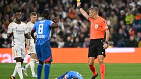 Vinicius simplement averti pour un geste d'humeur sur Willi Orban lors de Real Madrid-Leipzig (1-1, Ligue des champions), le 6 mars 2024