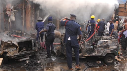 Deux explosions ont fait des dizaines de morts à Jos, au Nigeria, le 20 mai 2014.