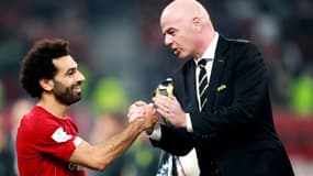 Mohamed Salah et Gianni Infantino, président de la FIFA