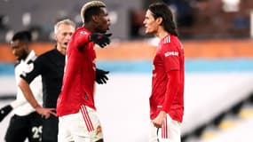 Paul Pogba et Edinson Cavani, à Londres le 20 janvier 2021