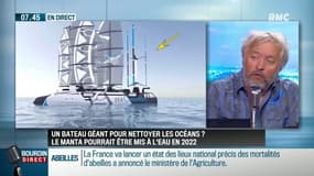 "Ce bateau révolutionnaire aura la surface d'un terrain de football. Il sera capable de ramasser les déchets plastiques en masse et va se concentrer sur les macro-déchets"