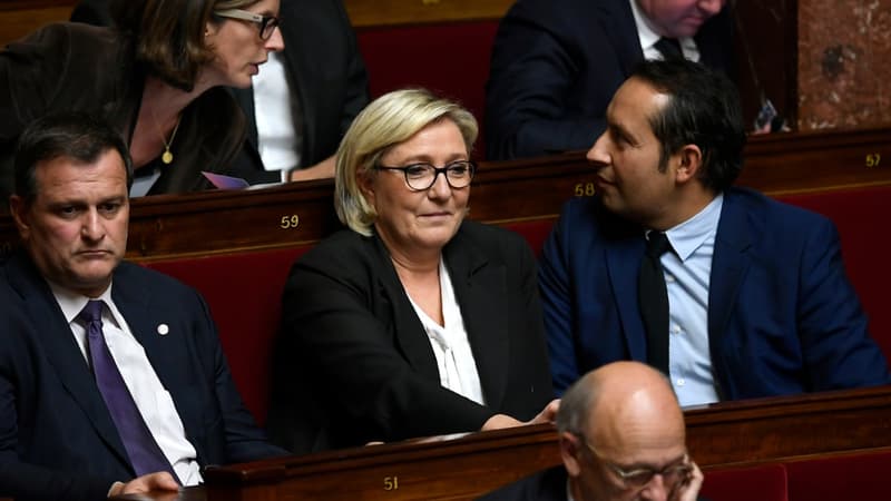Marine Le Pen sur les bancs de l'Assemblée nationale le 31 octobre 2017