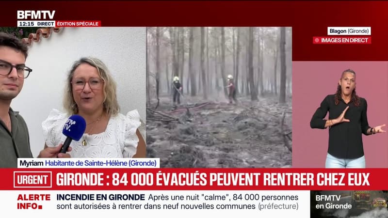 Incendie en Gironde: "C'est un 'ouf' de soulagement", confie cet habitante de Saint-Hélène, autorisé à regagner son domicile