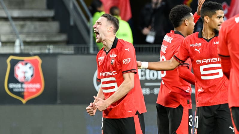 Adrien Truffert buteur avec le Stade Rennais en Ligue 1, 29 octobre 2023