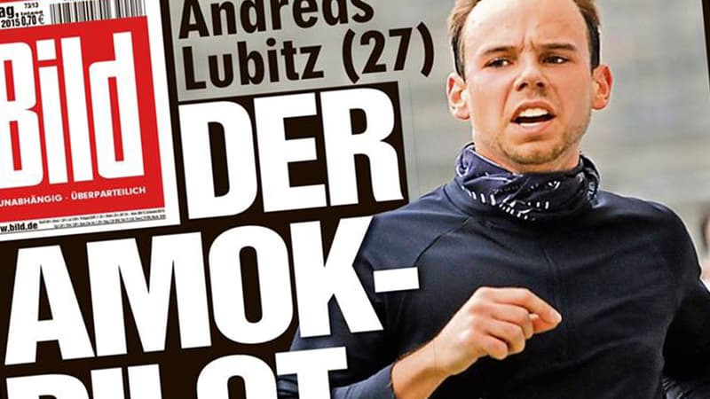 Andreas Lubitz fait la une de "Bild" au lendemain des révélations sur le crash. Le jeune homme souffrait de dépression et de problèmes de vue.