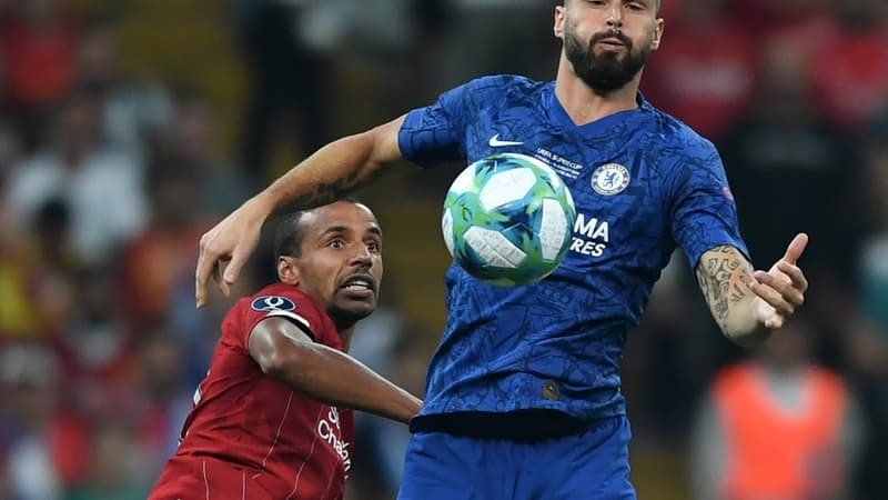 Olivier Giroud (Chelsea) face à Joël Matip (Liverpool)