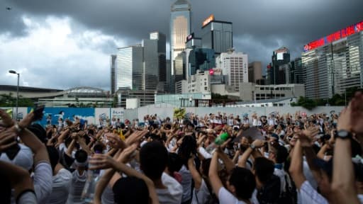Manifestation contre un projet de loi controversé autorisant les extraditions vers la Chine continentale, le 9 juin 2019 à Hong Kong