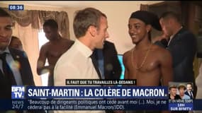 En visite à Saint-Martin, Emmanuel Macron fait la morale à un jeune braqueur