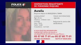Aurelia, 20 ans, avait disparu le 6 février 2024 à Bordeaux
