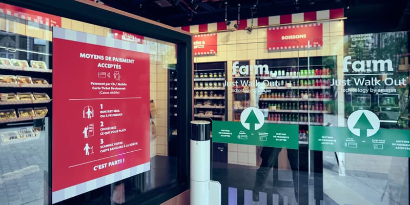 Le magasin "Fa!m" lancé par Flunch dans le centre-ville de Lille est équipé de la technologie Just Walk Out développée par Amazon.