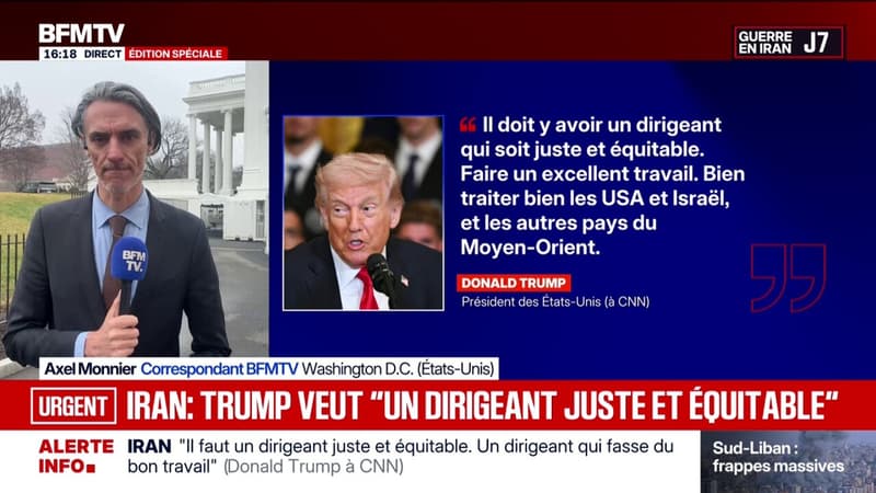 Pour le futur gouvernement en Iran, Donald Trump veut "un dirigeant juste et équitable"