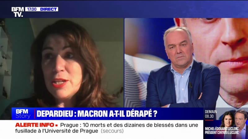 Un président ne devrait pas dire ça: Emmanuelle Dancourt (présidente de #MeTooMedia) réagit aux propos d'Emmanuel Macron sur un possible retrait de la Légion d'honneur de Gérard Depardieu