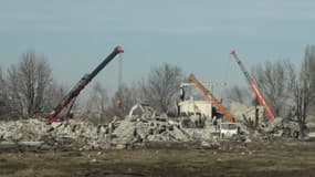 Les ruines du bâtiment dans lequel se trouvaient les soldats russes à Makiïvka 