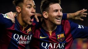 Neymar et Messi avec le Barça