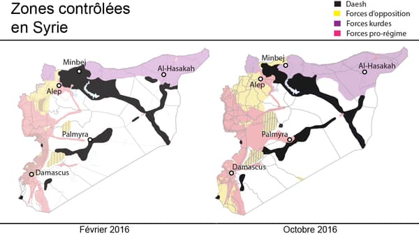 CARTE - Depuis Janvier 2016, Daesh Perd Du Terrain En Syrie Et En Irak