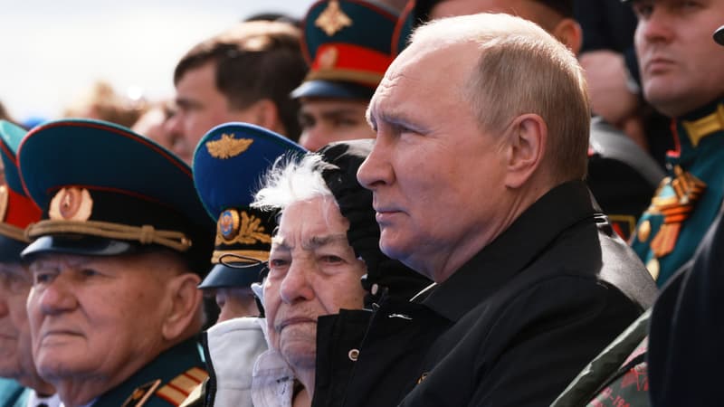 Vladimir Poutine le 9 mai 2022 à Moscou lors des commémorations du 9 mai