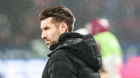 Luka Elsner, entraîneur du Stade de Reims, le 25 janvier 2025 au Parc des Princes