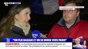 Mobilisation des agriculteurs: "Pour quelques tracteurs qui viennent autour de Paris, on sort les blindés", déplore Mathieu, ouvrier agricole qui occupe l'autoroute A13