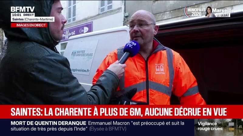 "On ne s'attendait pas à une telle crue": à Saintes, en Charente-Maritime, les habitants se préparent à la montée des eaux