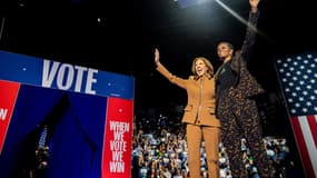Michelle Obama en soutien au meeting de Kamala Harris, à Kamalazoo, dans le Michigan, le 26 octobre 2024