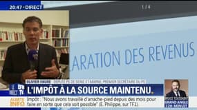 Impôt à la source: "Le pouvoir a créé une anxiété qui ne devait pas exister", estime Olivier Faure