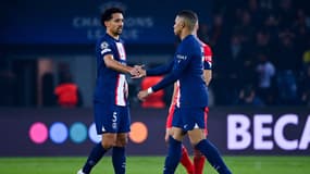 Marquinhos et Kylian Mbappé face au Bayern Munich en mars 2023.