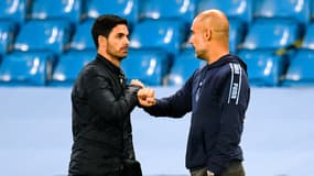 Mikel Arteta et Pep Guardiola, le 17 juin 2020.