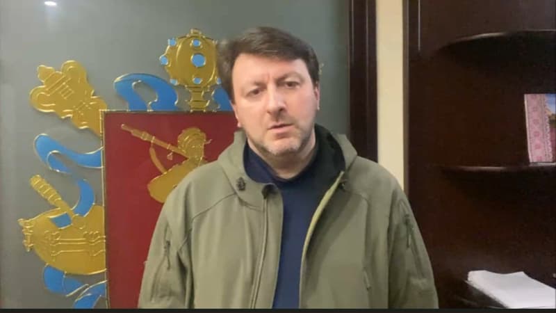 Oleksandr Starukh, gouverneur de la région de Zaporija, lors d'une interview sur BFMTV le 21 avril 2022
