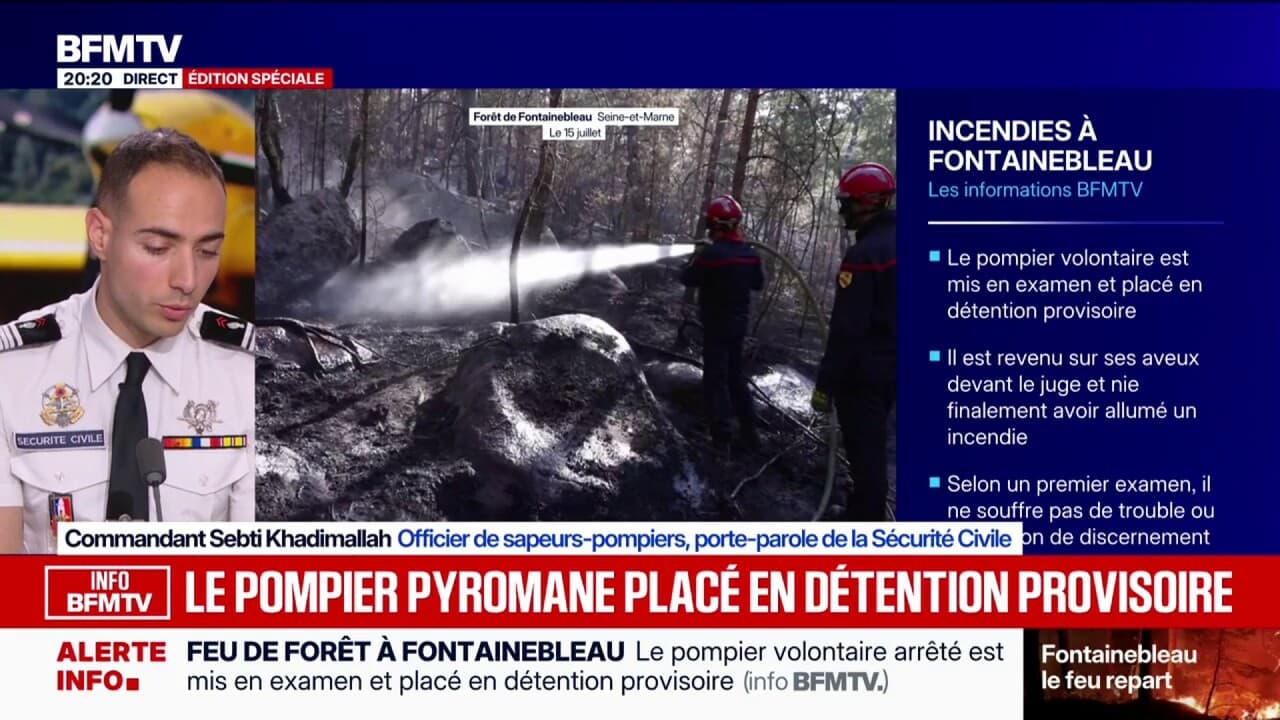 Incendies de Fontainebleau: le pompier volontaire qui avait reconnu son implication dans le départ de feu placé en détention provisoire, il revient désormais sur ses aveux
