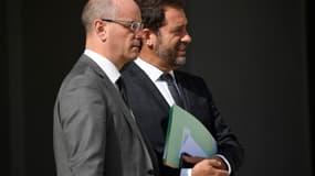 Jean-Michel Blanquer, Christophe Castaner et Nicole Belloubet ce vendredi matin à après leur réunion en "comité stratégique". 