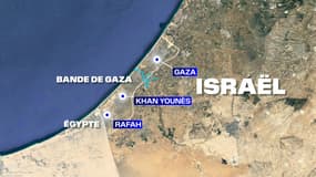 La carte de la bande de Gaza et la délimitation par le Wadi Gaza