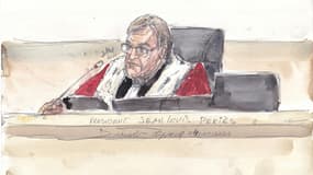 Le président de la cour d'assises spéciale chargée du dossier des attentats du 13-Novembre Jean-Louis Périès, le 4 novembre 2021 au palais de justice de Paris