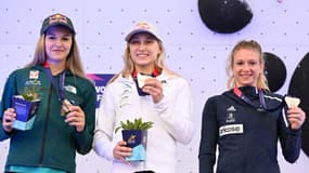 Manon Hily est médaillée de bronze dans l'épreuve de difficulté en escalade.