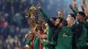 Les Sud-Africains célèbrent lors victoire après la finale de la Coupe du monde de rugby, le 29 octobre 2023.