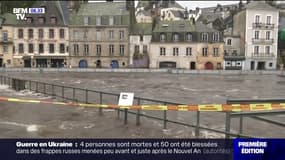 Bretagne: la ville de Quimperlé inondée après une crue exceptionnelle de la Laïta