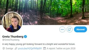 La page profil Twitter de la militante Greta Thunberg
