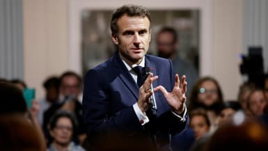 Emmanuel Macron lors d'un discours depuis le musée d'art de la Nouvelle-Orléans, vendredi 2 décembre 2022