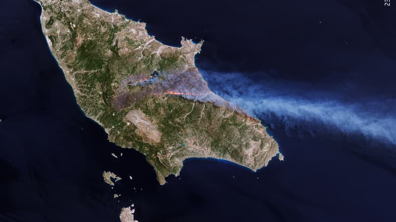 Les incendies sur l'île de Rhodes, en Grèce, le 23 juillet 2023.