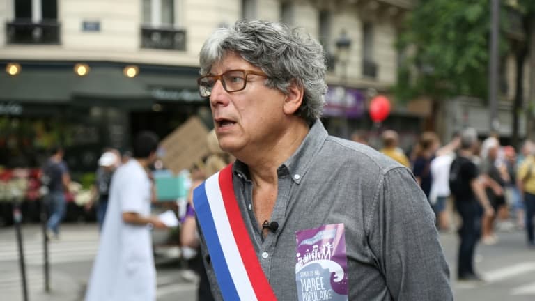 Eric Coquerel (LFI)  lors d'une manifestation le 26 mai 2018 à Paris
