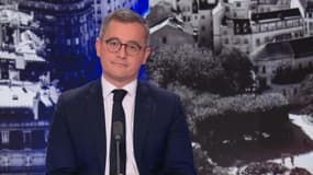 Le ministre de l'Intérieur Gérald Darmanin sur le plateau de BFMTV le 17 décembre 2023.