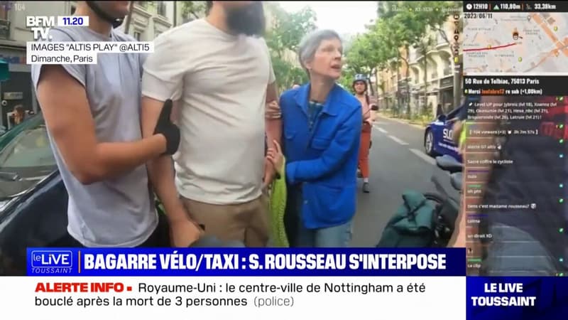 Sandrine Rousseau s'interpose lors d'une altercation entre cycliste et un chauffeur de taxi à Paris
